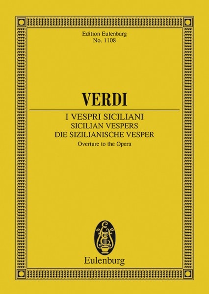 Verdi: Sicilian Vespers (Study Score) published by Eulenburg